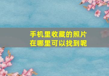 手机里收藏的照片在哪里可以找到呢