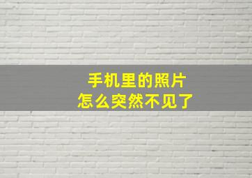 手机里的照片怎么突然不见了