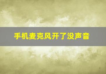 手机麦克风开了没声音