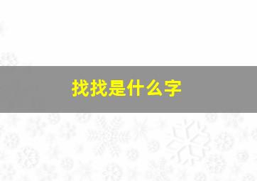 找找是什么字