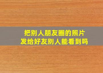 把别人朋友圈的照片发给好友别人能看到吗