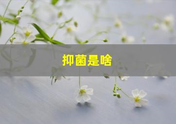 抑菌是啥