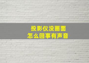 投影仪没画面怎么回事有声音