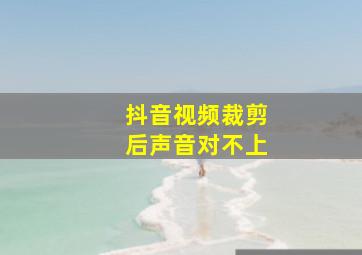 抖音视频裁剪后声音对不上