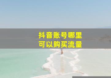 抖音账号哪里可以购买流量