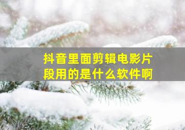 抖音里面剪辑电影片段用的是什么软件啊