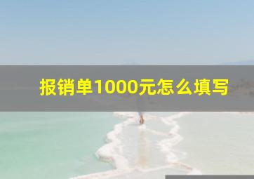 报销单1000元怎么填写