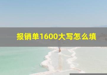 报销单1600大写怎么填