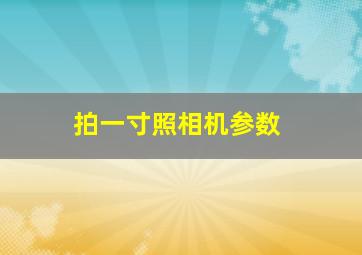 拍一寸照相机参数