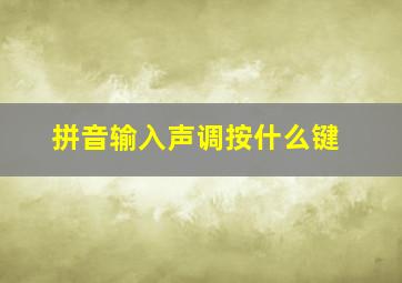 拼音输入声调按什么键