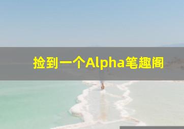 捡到一个Alpha笔趣阁