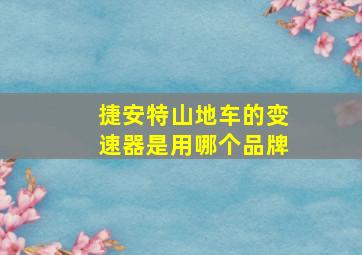 捷安特山地车的变速器是用哪个品牌