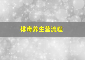 排毒养生营流程