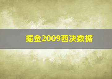 掘金2009西决数据