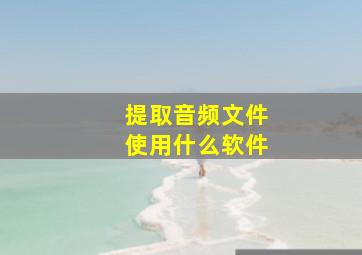 提取音频文件使用什么软件