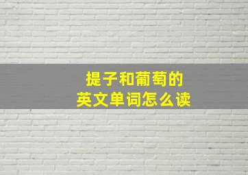 提子和葡萄的英文单词怎么读