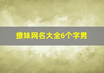 撩妹网名大全6个字男