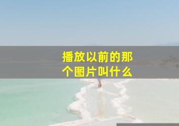 播放以前的那个图片叫什么