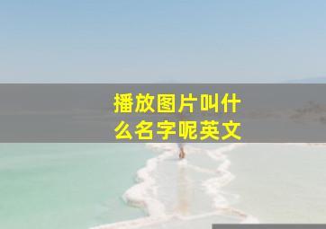 播放图片叫什么名字呢英文