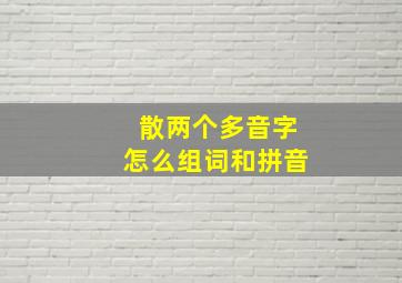 散两个多音字怎么组词和拼音