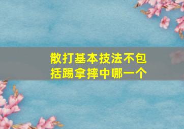 散打基本技法不包括踢拿摔中哪一个