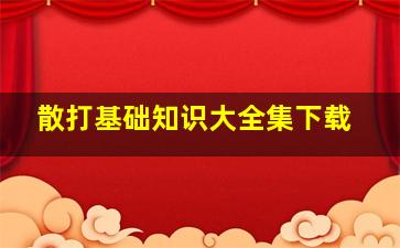 散打基础知识大全集下载