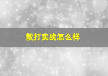 散打实战怎么样