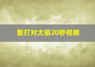 散打对太极20秒视频