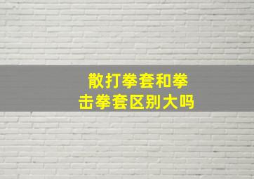 散打拳套和拳击拳套区别大吗