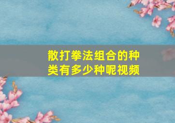 散打拳法组合的种类有多少种呢视频