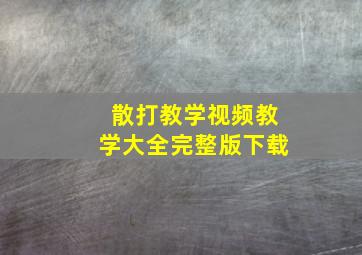 散打教学视频教学大全完整版下载