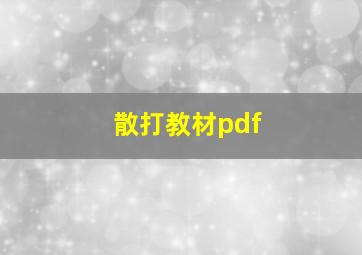 散打教材pdf