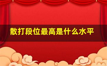 散打段位最高是什么水平