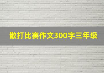 散打比赛作文300字三年级