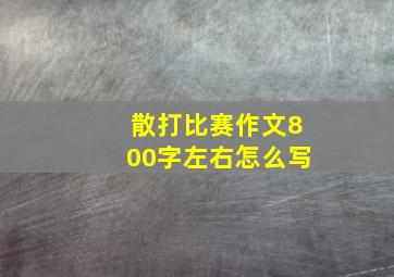 散打比赛作文800字左右怎么写