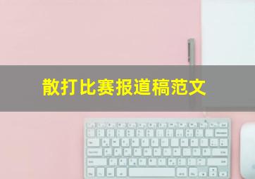 散打比赛报道稿范文