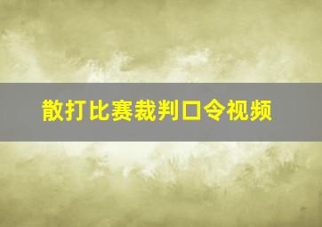 散打比赛裁判口令视频