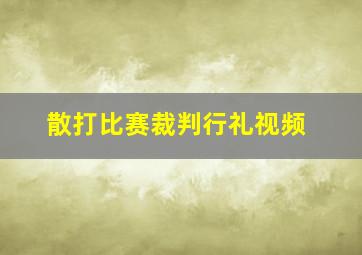 散打比赛裁判行礼视频