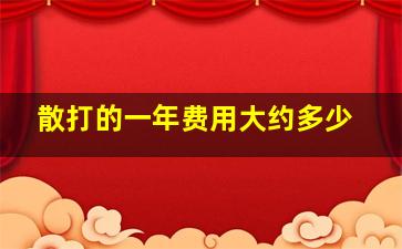 散打的一年费用大约多少