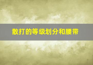 散打的等级划分和腰带