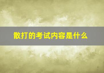 散打的考试内容是什么