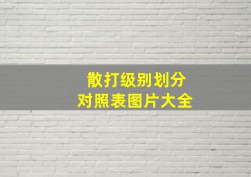 散打级别划分对照表图片大全