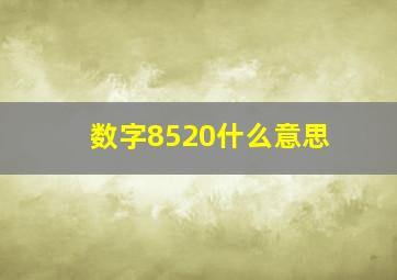 数字8520什么意思