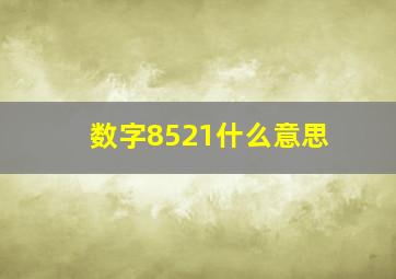 数字8521什么意思