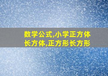 数学公式,小学正方体长方体,正方形长方形