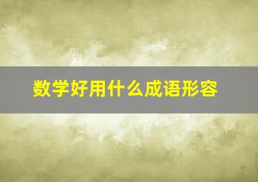 数学好用什么成语形容