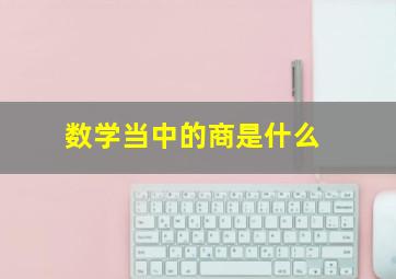 数学当中的商是什么