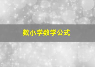 数小学数学公式