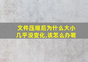 文件压缩后为什么大小几乎没变化,该怎么办呢