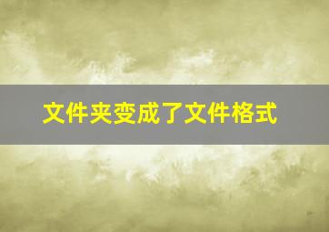 文件夹变成了文件格式